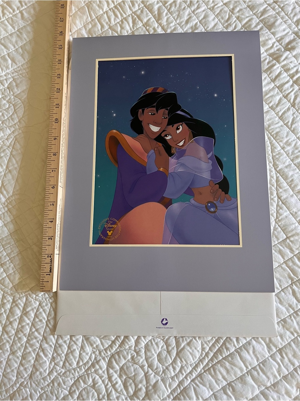 Disney Store Aladdin & Jasmine Lithograph